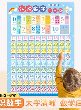 数字0-100无声启蒙墙贴