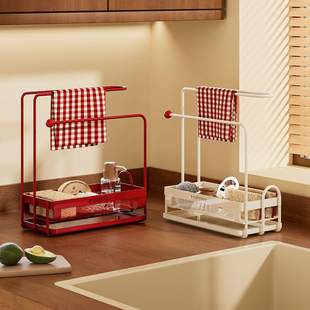 厨房置物架沥水架抹布收纳水龙头窄款洗菜池置物台面收纳各种神器