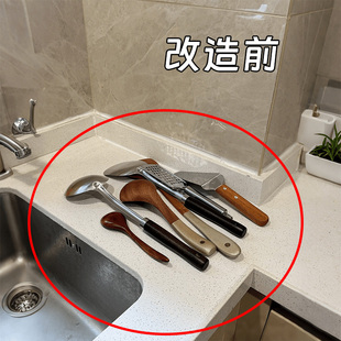 厨房勺子铲子挂钩神器吸盘厨房锅铲挂钩旋转免打孔文化创意餐具