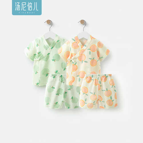 汤尼倍儿婴儿分体套装夏纯棉纱布
