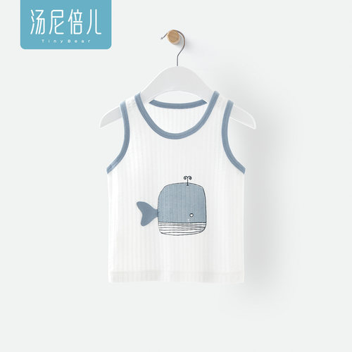 汤尼纯棉薄款0-1圆领婴儿背心
