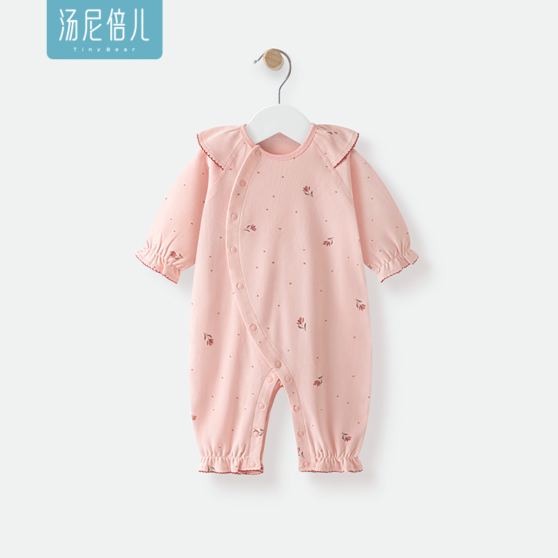 汤尼倍儿女宝宝纯棉连体衣春秋款