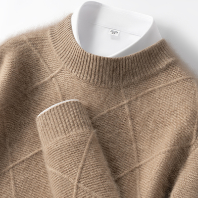 山羊绒衫男半高领加厚套头打底衫