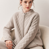 肌理感山羊绒针织开衫 给足温暖 女秋冬加厚拉链休闲外套毛衣