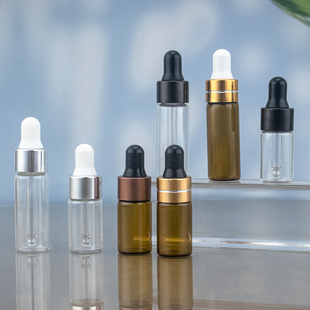 透明迷你小滴管瓶3ml玻璃5ml精油瓶 DIY小空瓶1ml玻璃瓶子2ml小瓶
