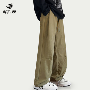 休闲裤 垂感2025新款 男款 抽绳直筒宽松工装 OFF 束脚高级长裤 UP美式