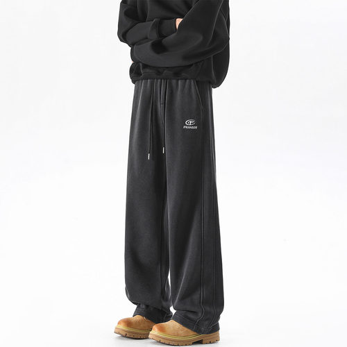 XWWF美式卫裤男士春秋款重磅水洗直筒裤垂感裤子休闲宽松运动长裤