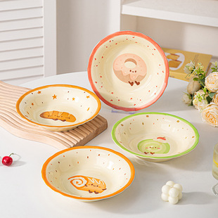 猫咪餐盘陶瓷宠物狗狗饭盆食盆吃饭喝水罐头冻干零食碟子大口径碗