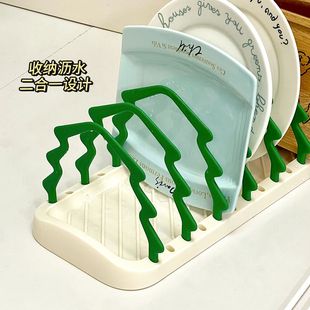 宠物碗架bd碗架子沥水飞碟双耳平底锅陈列收纳架间隔猫咪狗狗碗架