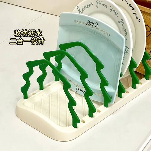 宠物碗架bd碗架子沥水飞碟双耳平底锅陈列收纳架间隔猫咪狗狗碗架