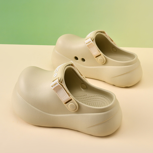 女士新款 外穿户外沙滩凉鞋 2026夏季 女款 防滑小丑洞洞鞋 包头半拖鞋