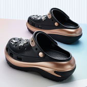 女士增高沙滩凉鞋 光轮洞洞鞋 户外厚底包头凉拖鞋 夏季 女 女2026新款