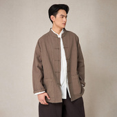 国风棉麻上衣男简约双层外套M12330 新款 照本堂男装 2025秋季