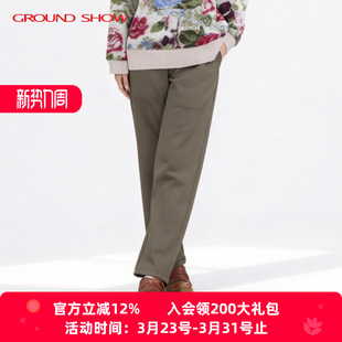 新品 女装 军绿色休闲裤 宽松卫裤 纯色直筒运动长裤 阁兰秀2025年秋季