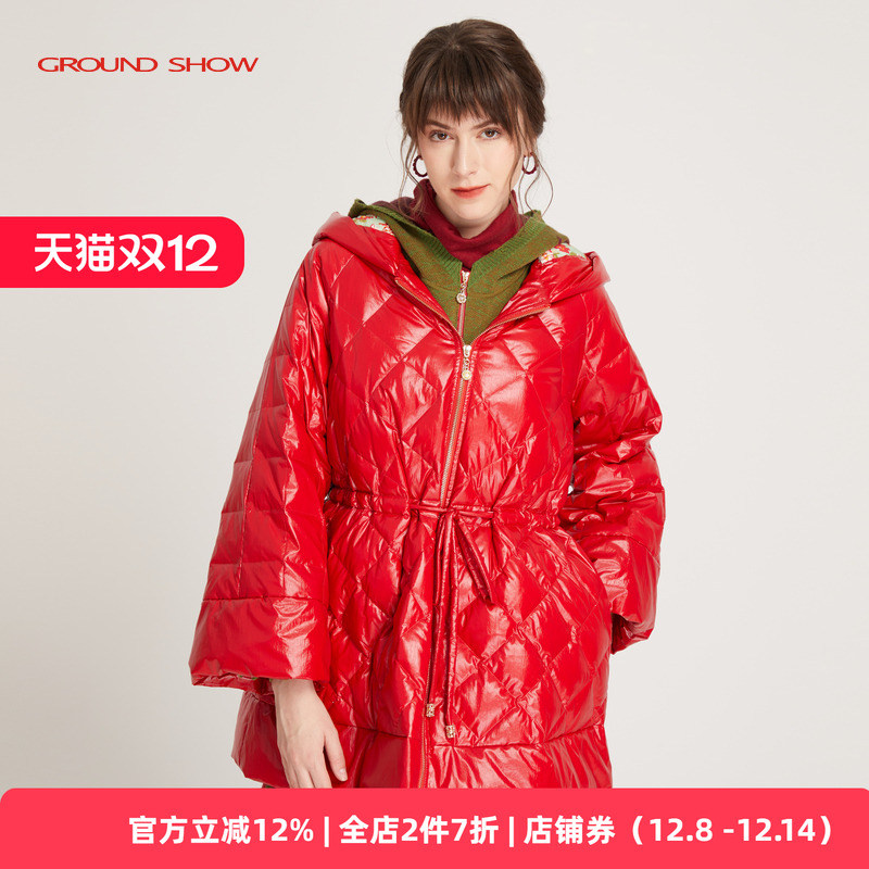 新款红色棉服保暖舒适棉衣女