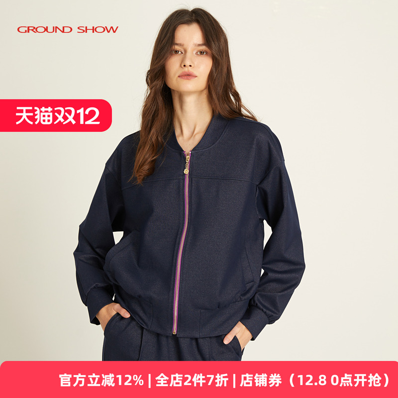 藏青色棒球服阁兰秀运动休闲