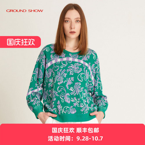 针织衫套衫阁兰秀套头V领
