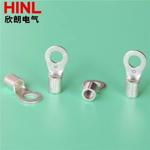 RNB3.5-6镀锡圆形裸铜线耳冷压接线端子头铜鼻子RNB4-6 O型端头