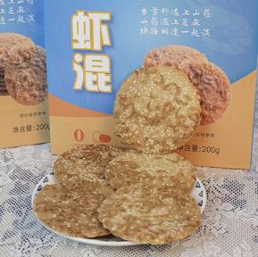 3海豚港虾皮山药芝麻饼鲜虾皮虾米山药芝麻饼虾混香薄脆速食旗舰店