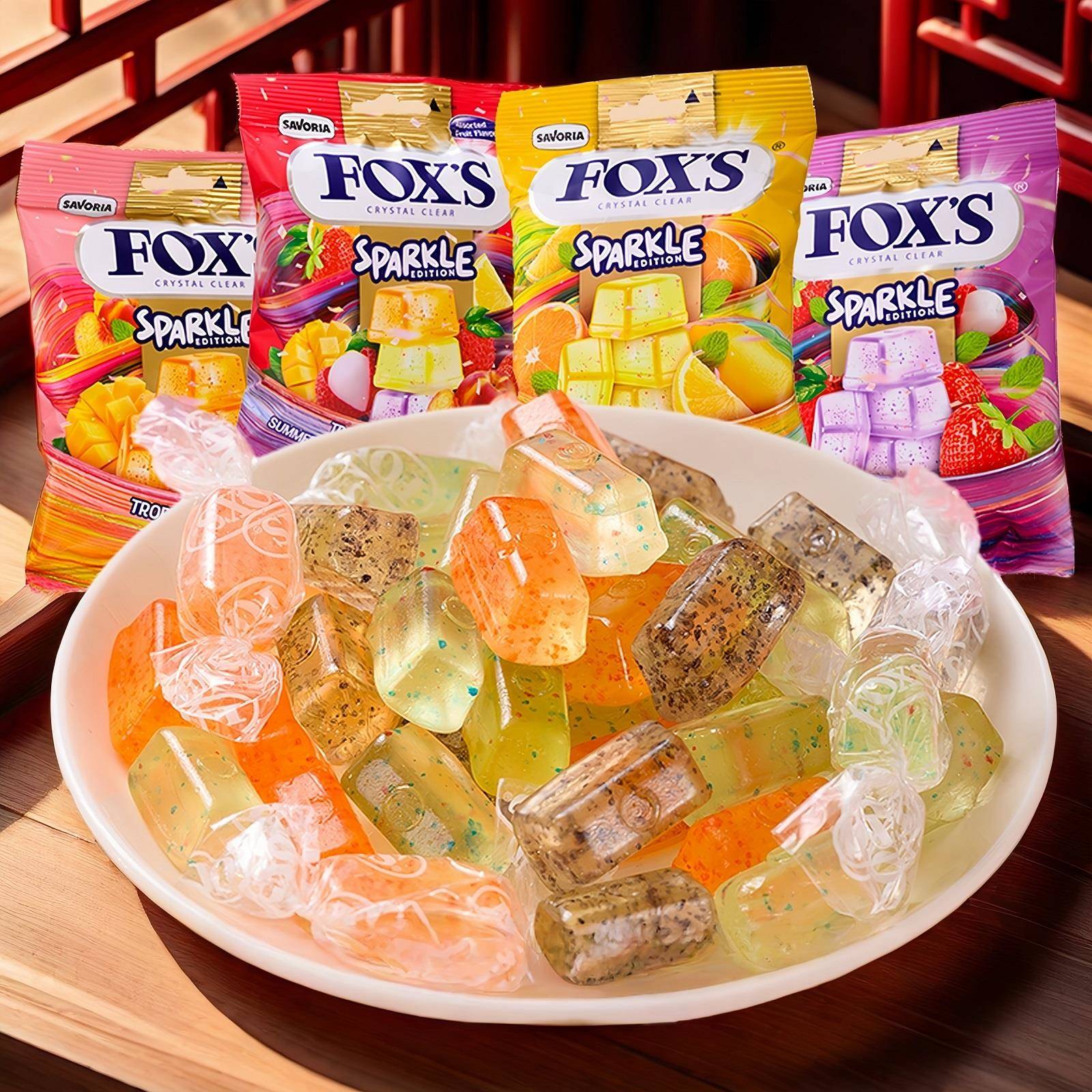 霍士foxs水晶糖新口味水果糖硬糖糖果零食网红爆款薄荷糖喜糖
