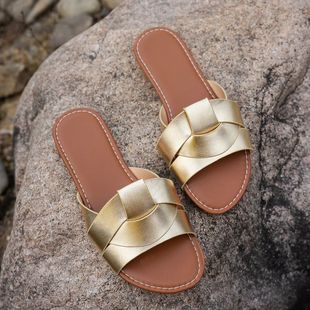 Summer Solid Color Flat Sandals 2025 Open Toe Outdoor Slippe