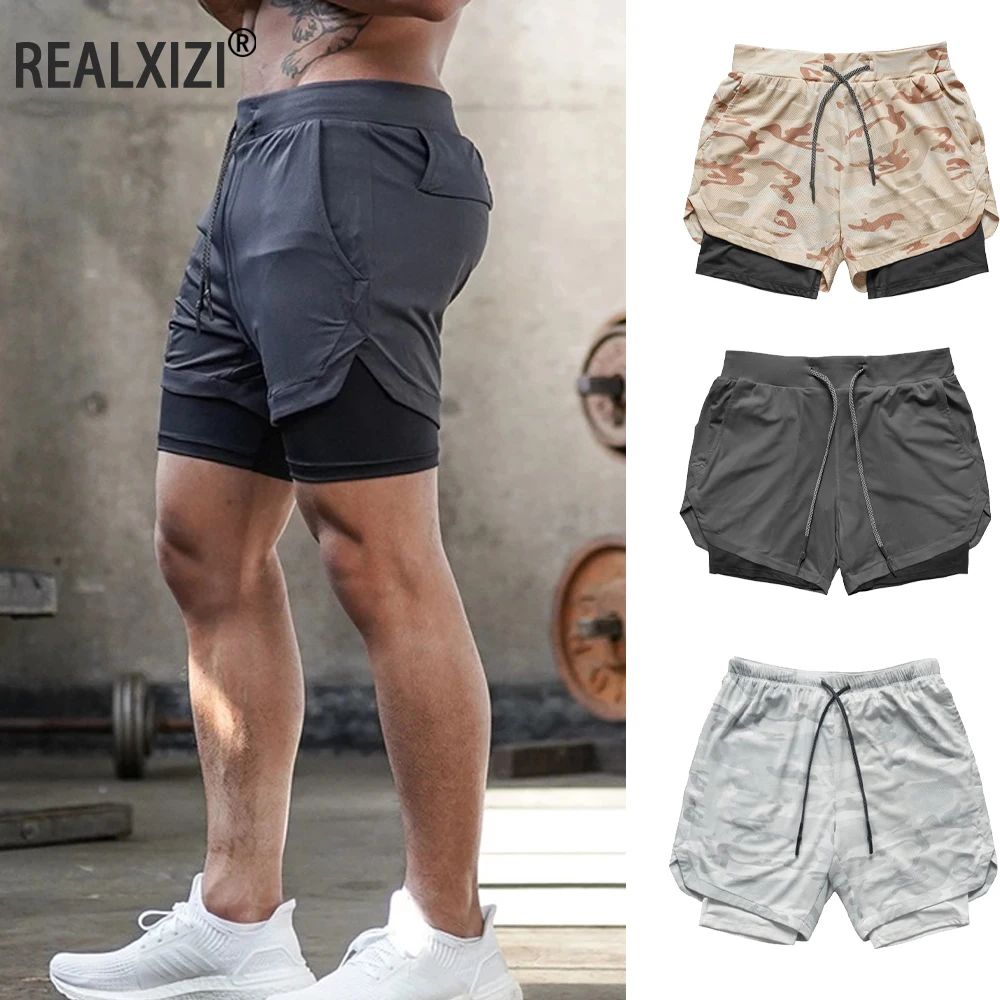 Mens Gym Sports Shorts Jogging Running Breathable Fitness Ex