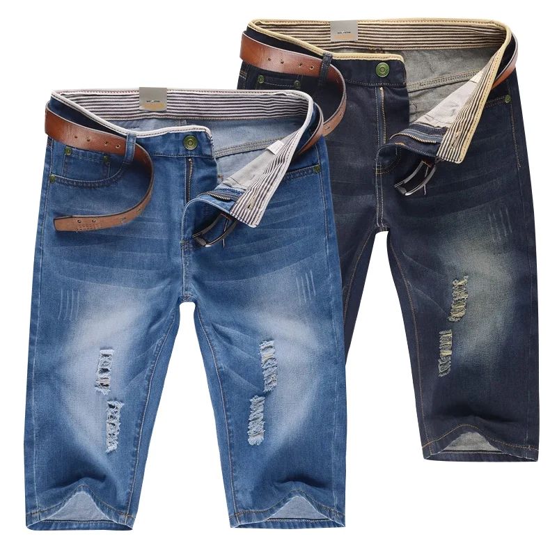 29-40 New Summer Men's Personalized Washable Perforated Deni