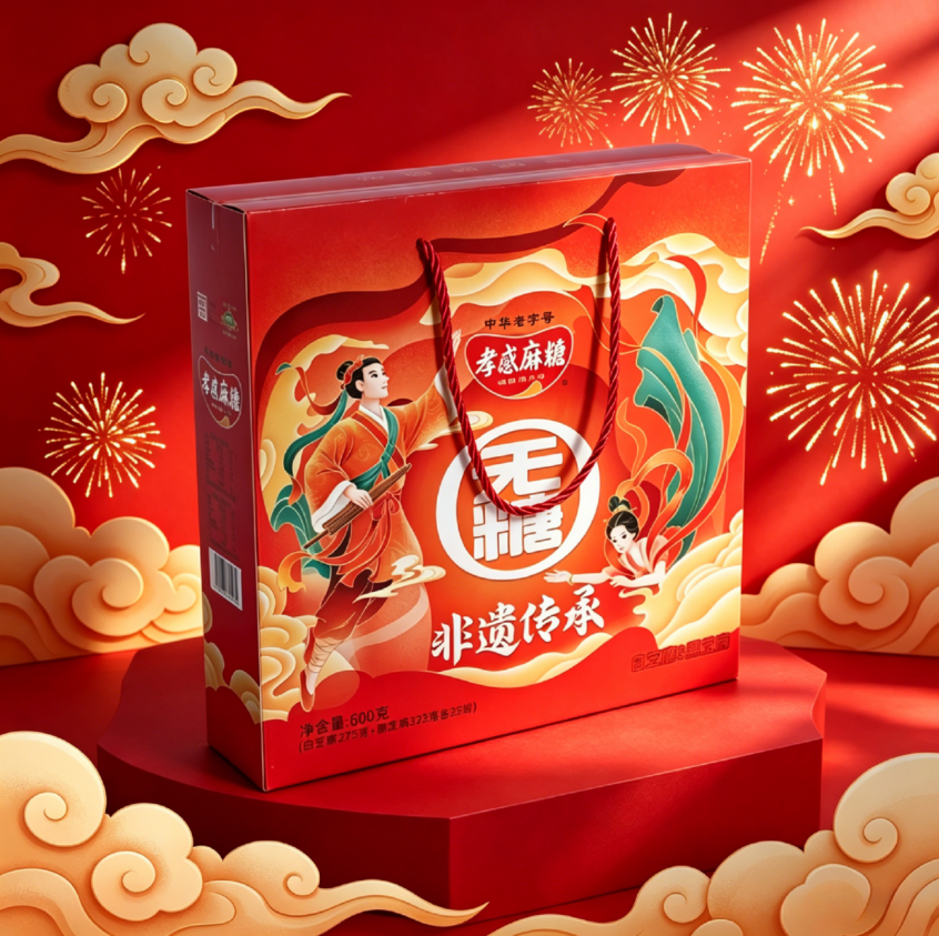 神霖孝感麻糖无糖型黑白芝麻非遗礼盒湖北特产送礼【清仓特惠】