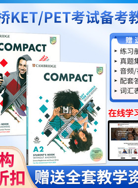 【麦凯思图书】原版进口Compact Key for Schools A2 B1级别新版剑桥KET考试备考冲刺教材教辅剑桥学生套装第二版青少版考纲pet