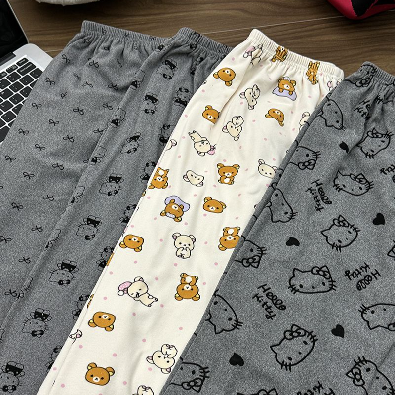 德绒睡裤女休闲遛弯裤