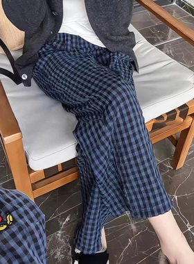 睡裤女米奇格子裤春夏季薄款休闲裤居家裤学生秋天可外穿遛弯裤子
