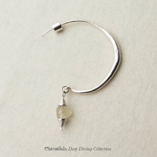 奇虚乐Chicxūlab 利比亚陨石玻璃吊坠 弯月素银耳环