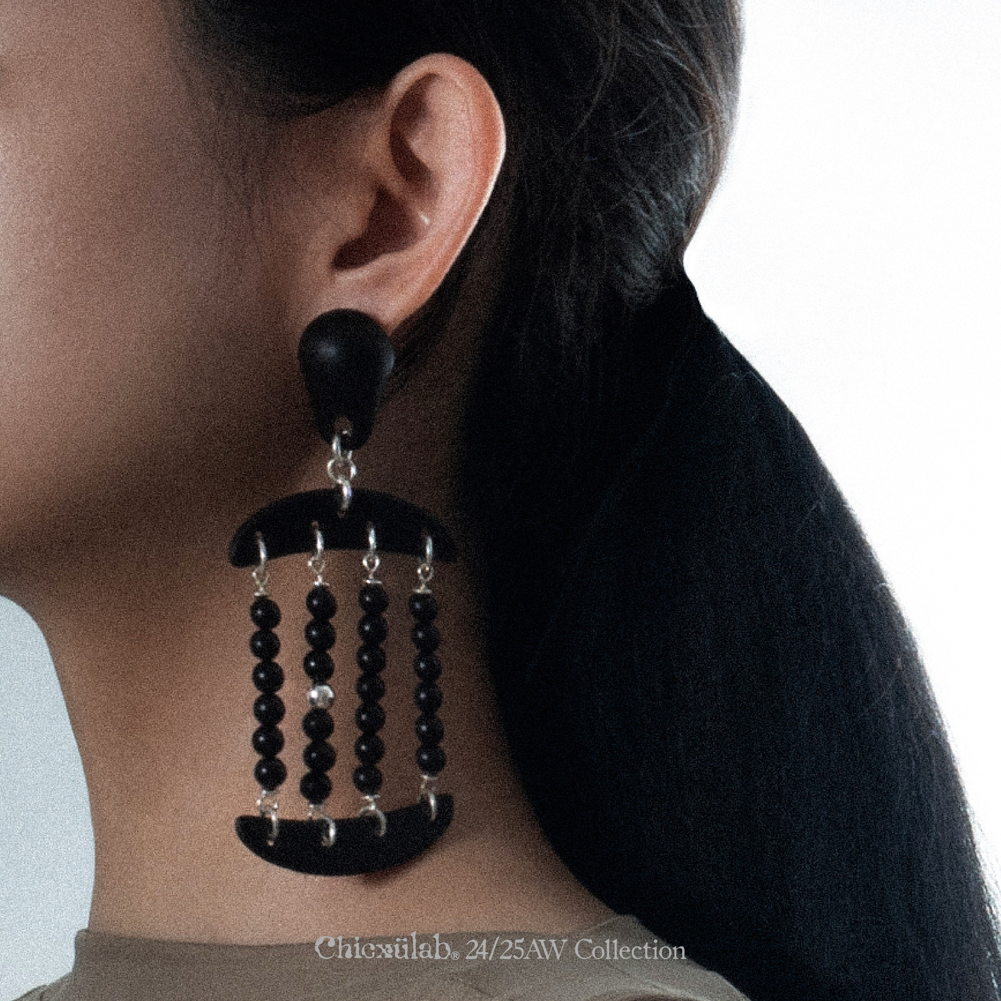 奇虚乐Chicxūlab 憧憧Swaying 黑檀木四联串珠耳坠