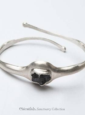 奇虚乐Chicxūlab 阿林铁陨石镶嵌 素银臂环手镯