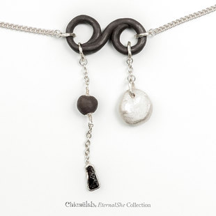 奇虚乐Chicxūlab 息壤Gaia 手工黑陶银釉 Sericho橄榄陨铁 项链