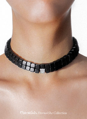 奇虚乐Chicxūlab 归藏Sanctum M铁陨石 黑檀方格 手工串珠项链