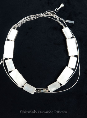 奇虚乐Chicxūlab 方外Outlands 银方手工串珠 素银围脖长项链