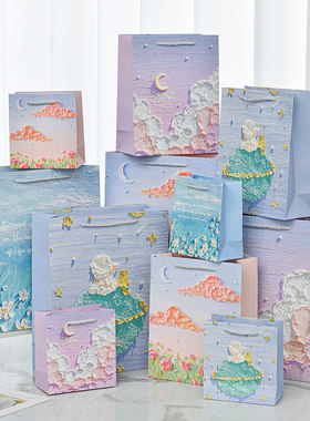 菲念油画礼品袋油画白卡纸袋