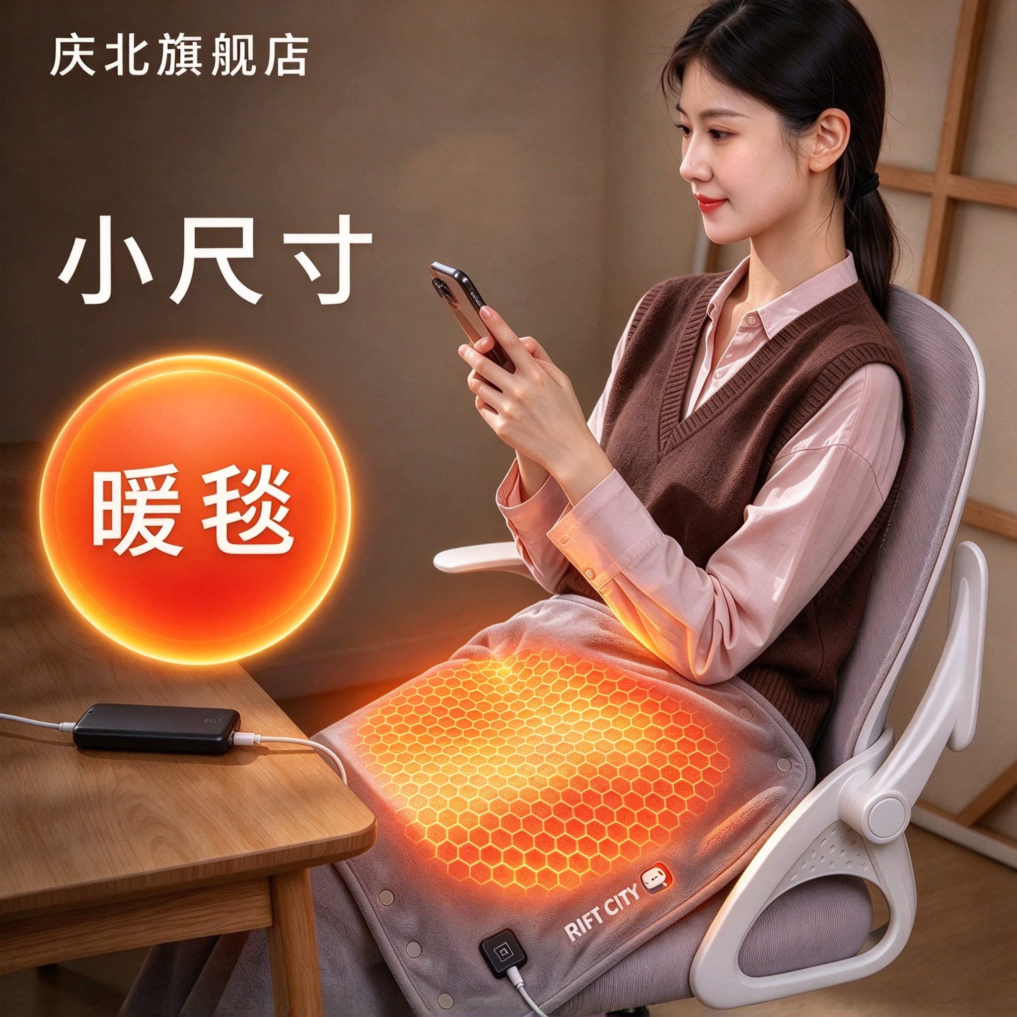 办公室盖腿加热小毯子