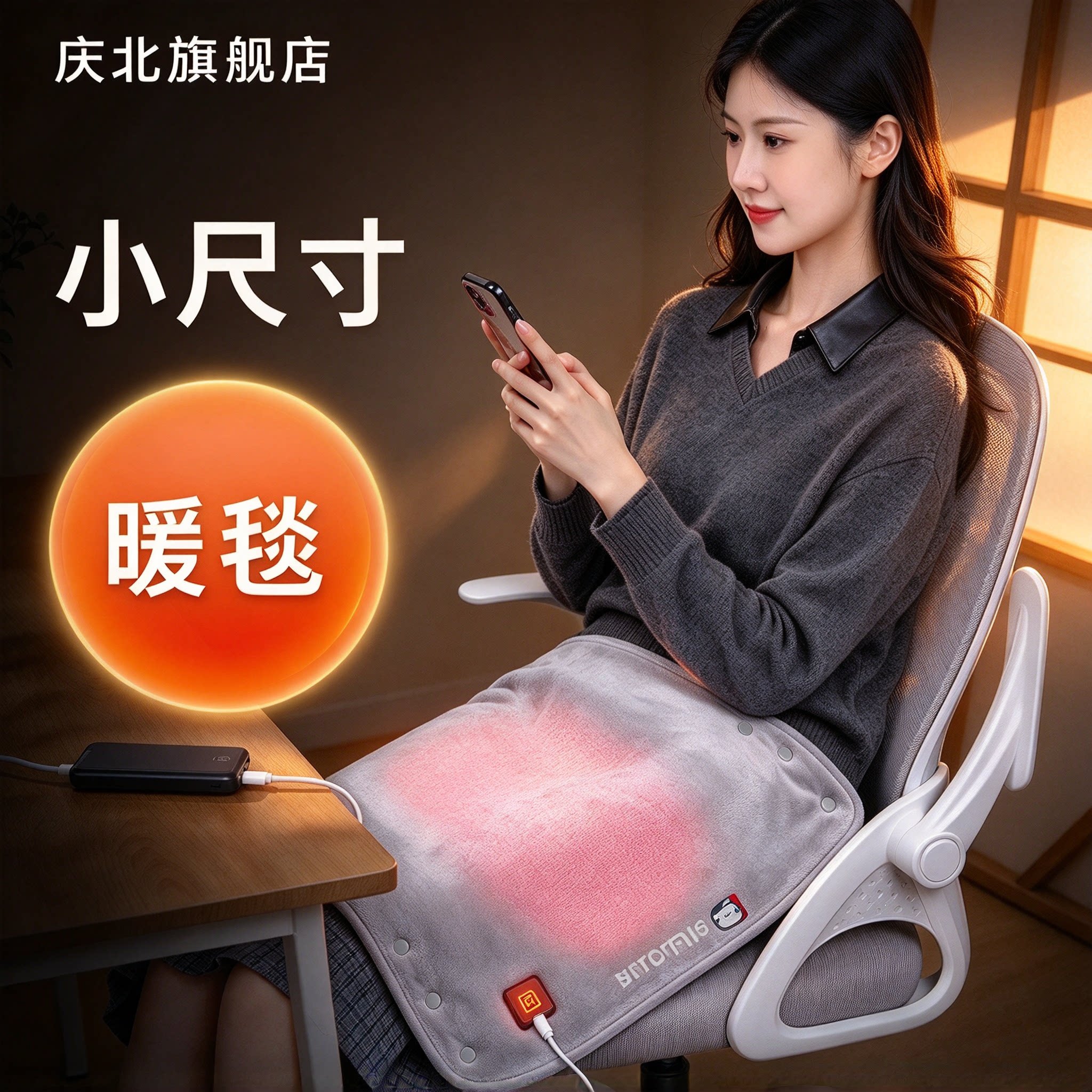 小尺寸电热毯加热盖腿午睡神器