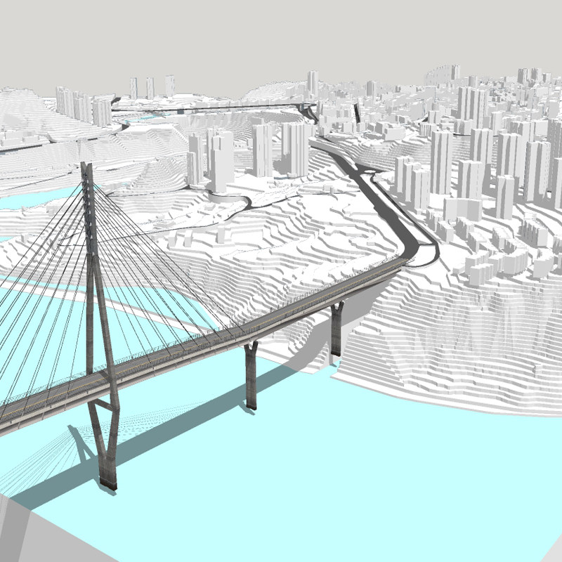 SU建模坡度坡向高程等分析图制作草图大师代做地形和道路模型
