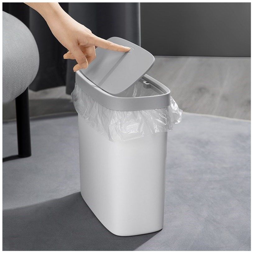 卫生间缝隙垃圾桶带盖家用厨房夹缝无盖长方形垃圾篓厕所纸篓小号