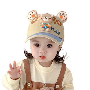 宝宝帽子春秋夏季儿童鸭舌帽遮阳帽男女童防晒新款太阳帽男童棒球