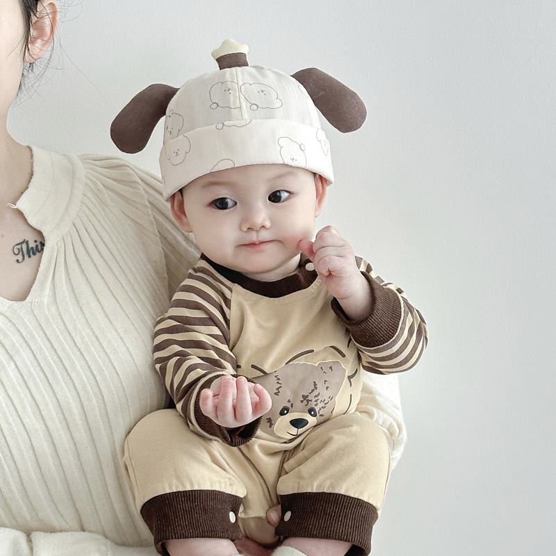 婴儿帽子春秋薄款宝宝男女可爱海盗帽婴幼儿瓜皮地主帽新款春夏季