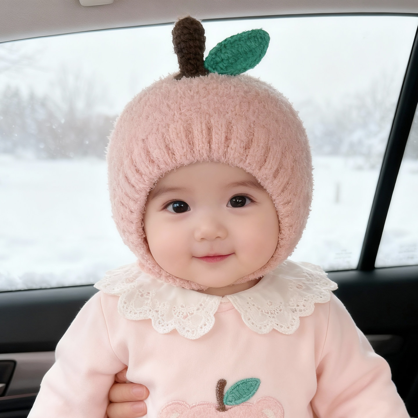 婴儿帽子秋冬季宝宝毛线帽儿童护耳苹果帽女针织帽婴幼儿冬天新款,童装/婴儿装/亲子装,帽子,淘宝优惠券,粉丝福利购,淘宝优惠卷