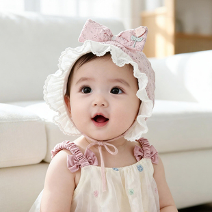 婴儿帽子春秋季宝宝女护囟门帽新生儿护耳帽婴幼儿护囟门帽夏季小