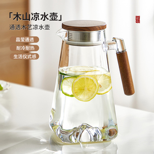 冷水壶玻璃耐高温家用凉白开水杯子耐热泡茶壶凉水壶客厅扎壶套装