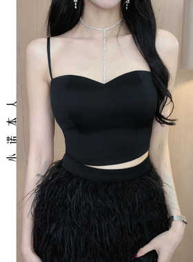 小诺本人多色美背缎面吊带小背心可外穿内搭爆款打底上衣24107