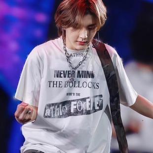 音乐专辑主题图形boxy剪裁复古Vintage短袖 ATHIRI 李权哲同款