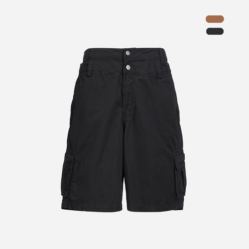 ATHIRI 3D弧形立体剪裁双腰层次宽松7分工装短裤